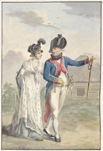 Oficial de Bataan en la 1ra Media Brigada, 1801 de Jan Anthonie Langendijk Dzn