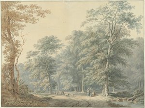Vista del bosque con tapicería clasicista de Jan Apeldoorn