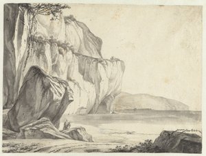 Vista de la costa con rocas saliendo del agua de Jan Asselijn (attributed to)