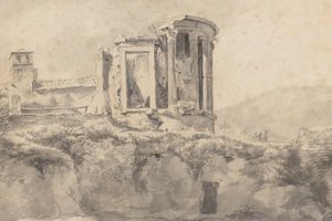 Vista del Templo de Vesta en Tívoli