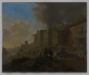 Campesinos por la orilla de un río de Jan Asselijn