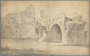 View of the Ponte Rotto, Rome de Jan Asselyn