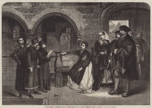 Lutero, cuando era corista, cantando himnos de puerta en puerta en Eisenach