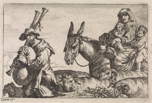 el gaitero Varias escenas de género (título de la serie) de Jan Baptist de Wael