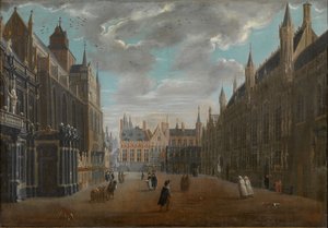 Plaza Burg en Brujas de Jan Baptist van Meunincxhove