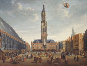 The Markt, Brujas, c.1691-1700 (óleo sobre tabla)