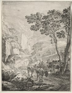 Los dos mulos. Rocca Aquatica cerca de Ancona de Jan Both