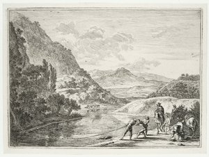 Pescadores en el Tíber Paisajes alrededor de Roma (título de la serie) de Jan Both