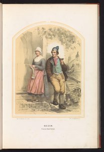 Traje tradicional de casas en Holanda Septentrional, 1857 Casas. Provincia de Holanda Septentrional / I (título sobre objeto) de Jan Braet von Uberfeldt