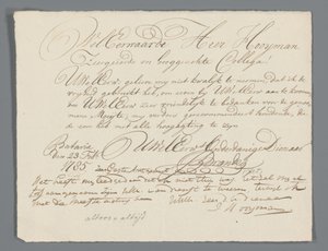 Carta de Jan Brandes al reverendo Hooyman de Jan Brandes