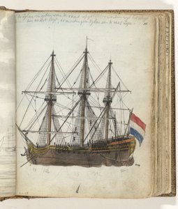 East Indiaman anclado de Jan Brandes