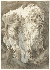 La cascada de Tivoli vista desde una cueva de Jan Brueghel (I) (attributed to)