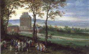 El archiduque Alberto e Isabel ante el castillo de Mariemont de Jan Brueghel the Elder