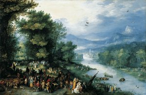 Paisaje con el joven Tobías de Jan Brueghel the Elder