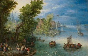 Paisaje fluvial de Jan Brueghel the Elder