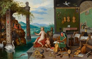 Alegoría de la audición de Jan Brueghel the Younger
