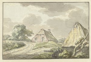 Casa de campo en el cruce de un camino rural de Jan Bulthuis