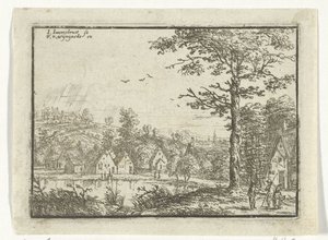 Casas a lo largo de un lago de Jan Carel Immenraet