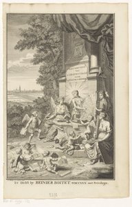 Alegoría de la historia de La Haya Página de título para: Jacob de Riemer, Beschryving van 