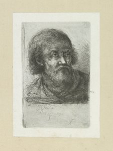 Bebaarde hombre, naar a la derecha The Compleat Work of Etchings de John Chalon / Oeuvre Complette des Eaux Fortes par Jean Chalon (título de la serie) de Jan Chalon