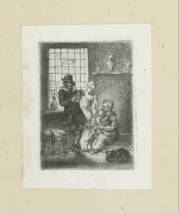 Interior pone een gezin The Compleat Work of Etchings de John Chalon / Oeuvre Complette des Eaux Fortes par Jean Chalon (título de la serie) de Jan Chalon