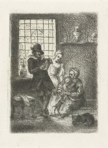 Interior con una familia de Jan Chalon