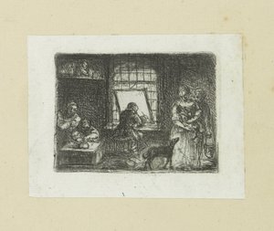 Interior van een prentatelier The Compleat Work of Etchings de John Chalon / Oeuvre Complette des Eaux Fortes par Jean Chalon (título de la serie) de Jan Chalon
