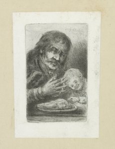 Hombre en especie aan de eettafel The Compleat Work of Etchings de John Chalon / Oeuvre Complette des Eaux Fortes par Jean Chalon (título de la serie)
