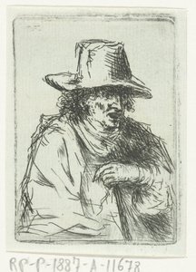Hombre con sombrero de copa y bastón de Jan Chalon