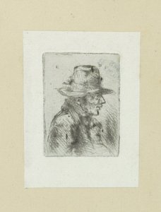 El hombre pone hoge hoed, naar rechts The Compleat Work of Etchings de John Chalon / Oeuvre Complette des Eaux Fortes par Jean Chalon (título de la serie) de Jan Chalon
