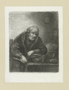Oude man aan zijn escritorio The Compleat Work of Etchings de John Chalon / Oeuvre Complette des Eaux Fortes par Jean Chalon (título de la serie) de Jan Chalon
