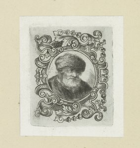 Oude man met bonthoed in ornamentrand The Compleat Work of Etchings de John Chalon / Oeuvre Complette des Eaux Fortes par Jean Chalon (título de la serie)