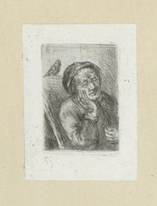 Slapende oude man met vogel The Compleat Work of Etchings de John Chalon / Oeuvre Complette des Eaux Fortes par Jean Chalon (título de la serie) de Jan Chalon