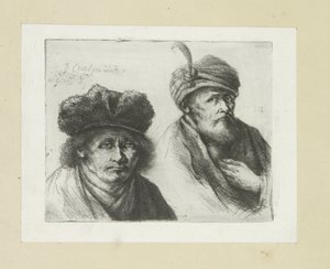 Twee mannen pone azada en tulband The Compleat Work of Etchings de John Chalon / Oeuvre Complette des Eaux Fortes par Jean Chalon (título de la serie)