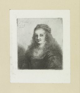 Mujer con un collar de perlas en el pelo The Compleat Work of Etchings de John Chalon / Oeuvre Complette des Eaux Fortes de Jean Chalon (título de la serie)