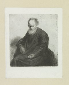 Zittende oude hombre con abrigo lange The Compleat Work of Etchings de John Chalon / Oeuvre Complette des Eaux Fortes par Jean Chalon (título de la serie) de Jan Chalon