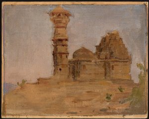 Antiguo templo abandonado en Chittorgarh. De un viaje a la India de Jan Ciągliński