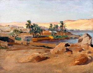 El río Nilo cerca de Asuán. Del viaje a Egipto