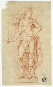 Estatua de Juno con cetro y pavo real de Jan Claudius de Cock