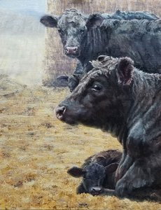 Familia del ganado negro de Jan Clizer