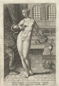 muerte de cleopatra Suicidios famosos de la antigüedad (título de la serie) de Jan Collaert (II)