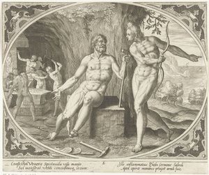 Phoebus informa a Vulcano del adulterio Venus y Marte (título de la serie)