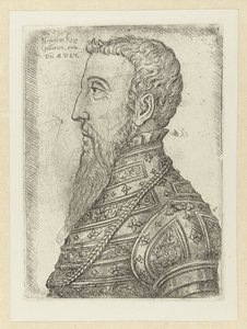Portret de Hendrik II Enrique el rey de los galos (título sobre el objeto) de Jan Cornelisz Vermeyen