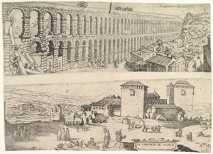 El acueducto de Segovia y el castillo de Madrid, 1500-1599 de Jan Cornelisz Vermeyen