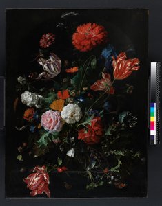 Flores en un jarrón de vidrio, c.1660