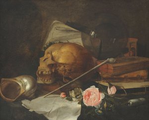 Bodegón con calavera, c.1650 (óleo sobre lienzo)