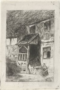 Fachada de una casa con entrada cubierta de Jan Diederikus Kruseman