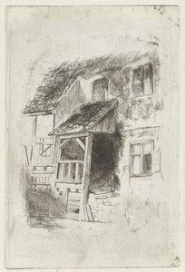 Fachada de una casa con entrada cubierta de Jan Diederikus Kruseman