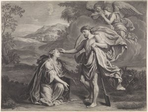 Cristo se aparece como jardinero a María Magdalena (Noli me tangere) de Jan Edelinck (possibly)