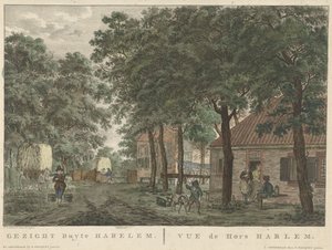 Vista de las afueras de Haarlem
Gezight buyte Harelem / vue de Hors Harlem (título en el objeto)